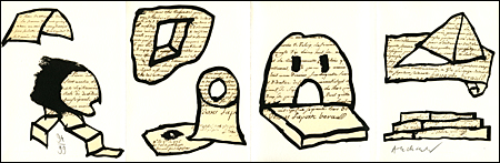 Lithographies originales de Pierre ALECHINSKY | Michel Sicard | L'ombre des glaciers - Po&egrave;mes | Editions Galil&eacute;e, 1992.