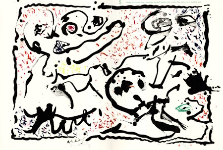 Pierre ALECHINSKY - Sans Titre / Untitled V (1¢ life). Lithographie originale / original lithograph, 1964.