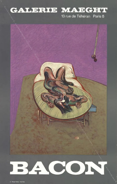Francis Bacon - Personnage couché. Affiche d'exposition originale / Original exhibition poster. Paris, Galerie Maeght, 1966.