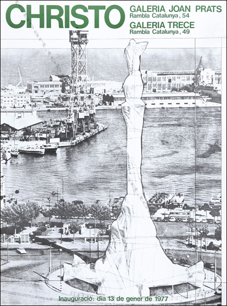 CHRISTO & Jeanne-Claude. Affiche originale en lithographie / Original poster in lithography.  Barcelone, Galerie Joan Prats et Galerie Trece, 1977.