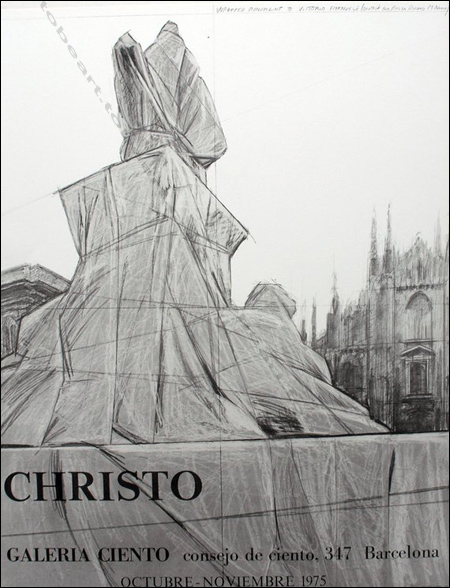 CHRISTO & Jeanne-Claude. Affiche originale en lithographie / Original poster in lithography. Barcelone, Galeria Ciento, 1975.