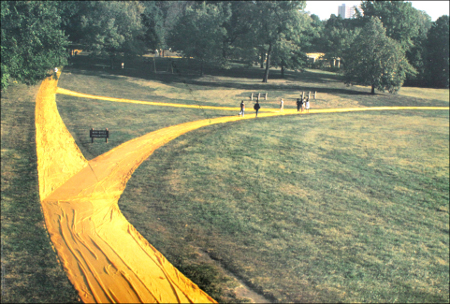 Affiche originale / Original poster de CHRISTO & Jeanne-Claude. Wrapped Walk Ways - Jacob Loose Park, Kansas City - Missouri 1977-78.