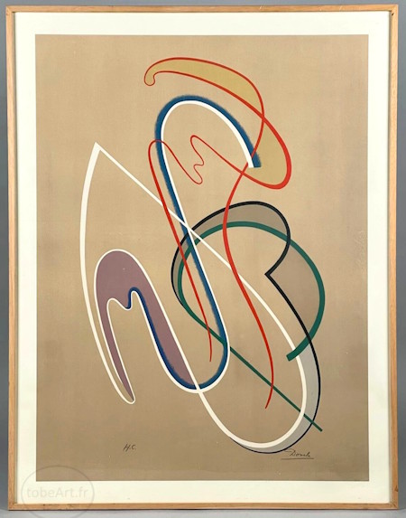 César DOMELA. Lithographie originale / original lithograph, Composition - 1975.