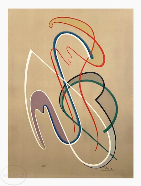 César DOMELA. Lithographie originale / original lithograph, Composition - 1975.