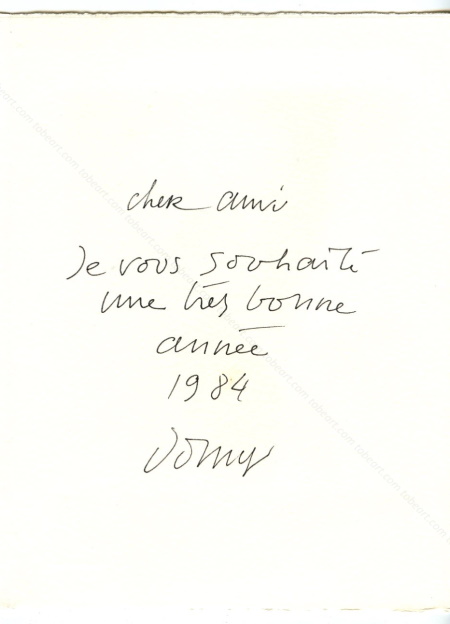 Gravure originale pour la carte de voeux de l'artiste Bertrand DORNY en 1984.