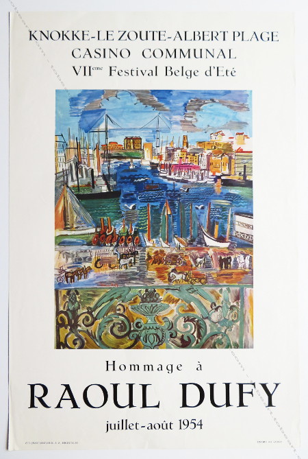 Hommage  Raoul DUFY. Affiche originale / Original poster, Knokke-Le Zoute, 1954.
