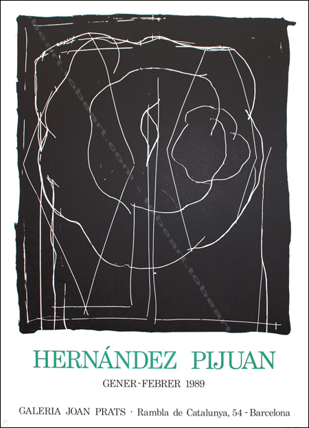 Joan HERNANDEZ PIJUAN - Affiche originale en lithographie. Barcelone, Galerie Joan Prats, 1989.