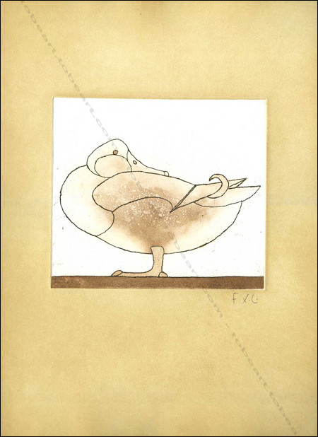 Gravure originale de François-Xavier Lalanne - Le canard (Bestiaire nécessaire).