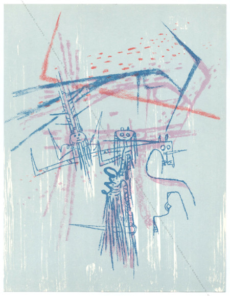 Wilfredo LAM - Les affinits ambiges. Lithographie originale / Original Lithograph. Paris, XXe Sicle, 1963.