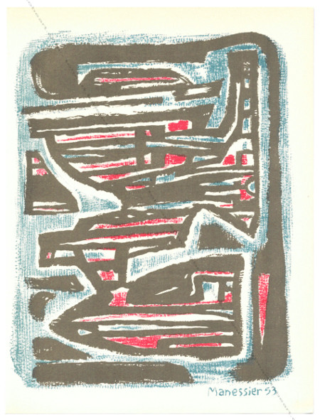 Alfred MANESSIER. Lithgraphie originale / Original Lithograph. Paris, XXe Sicle, 1953.