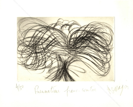 Jean MESSAGIER - Pneumatisme franc-comtois. Gravure originale / original etching. Maison des arts et loisirs de Sochaux-Montbliard, 1972.